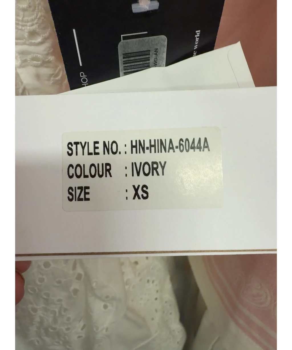 Hemant & Nandita White Hina Corseted Mini Dress, size UK XS — label