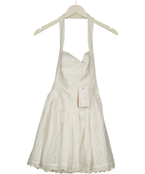 Hemant & Nandita Hina Corseted Mini Dress White UK XS