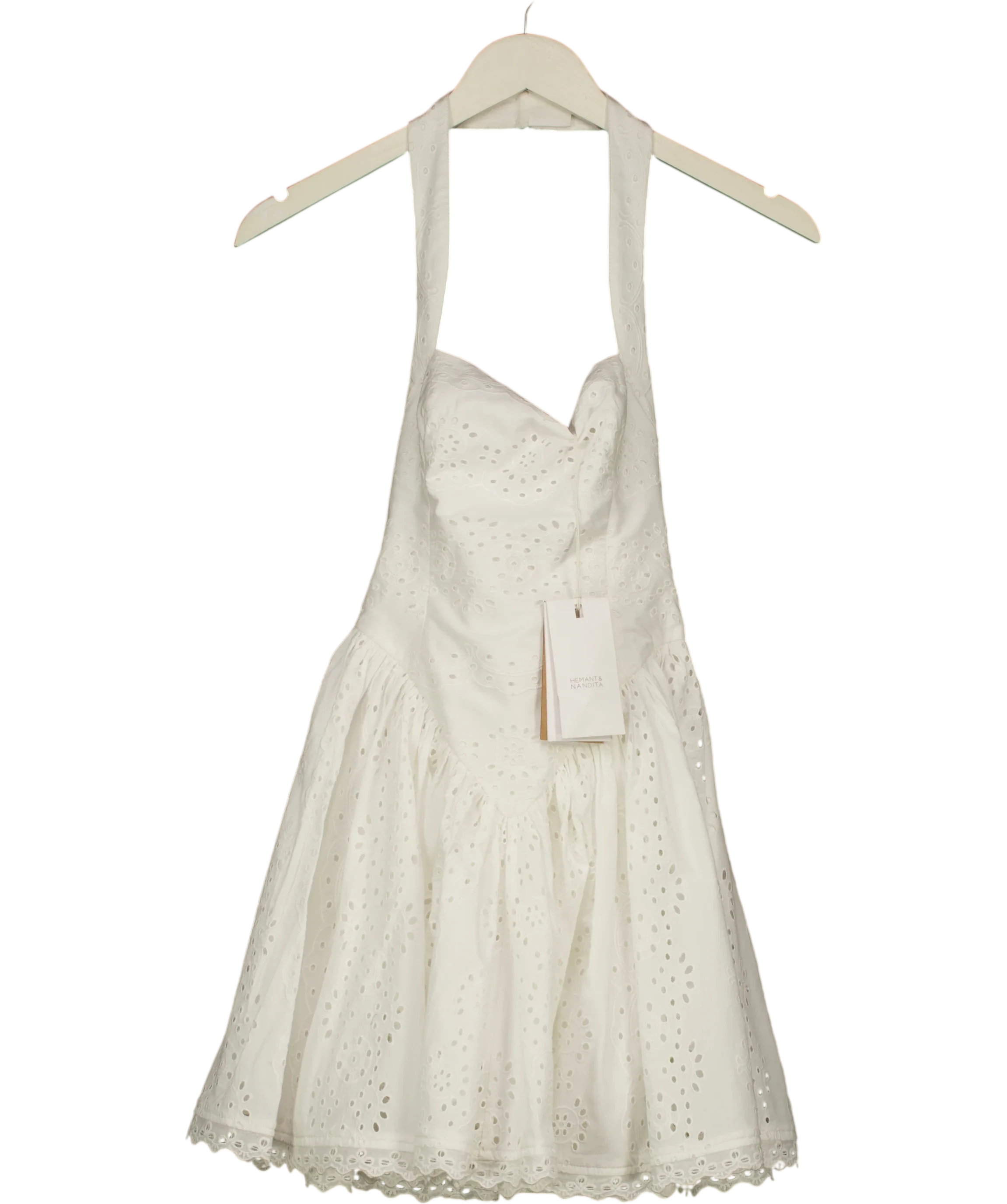 Hemant & Nandita White Hina Corseted Mini Dress, size UK XS — front
