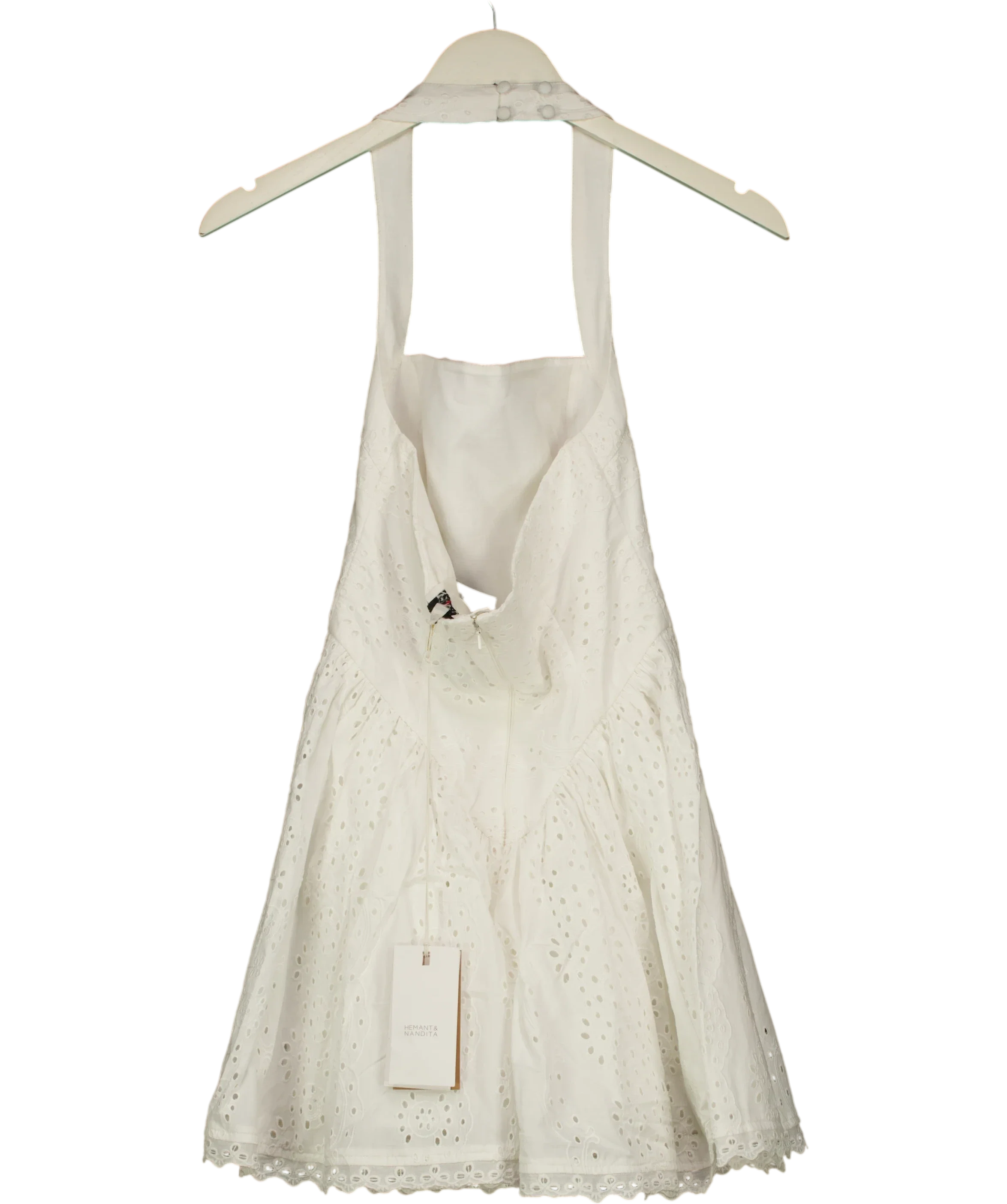 Hemant & Nandita White Hina Corseted Mini Dress, size UK XS — back