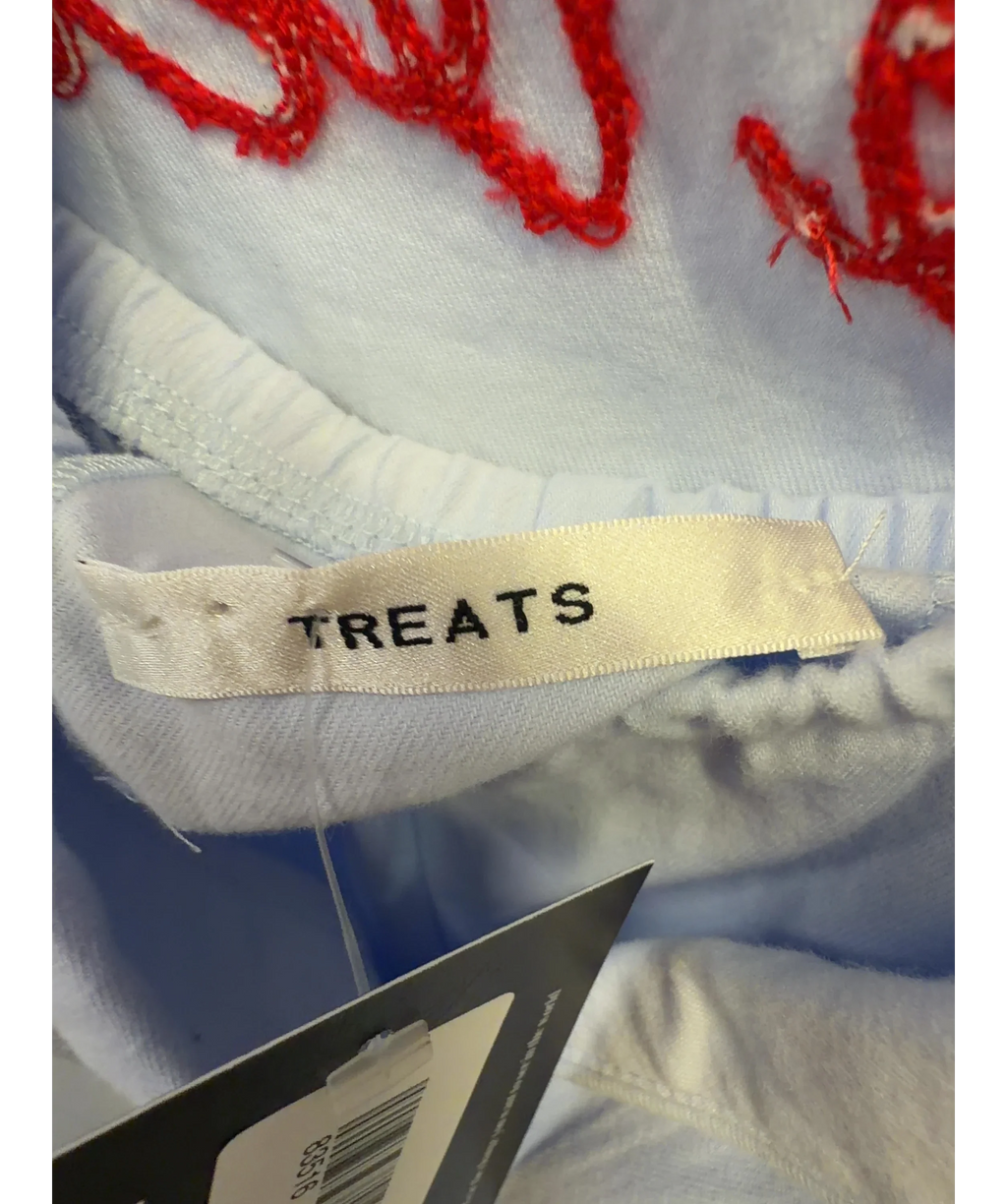 TREATS STUDIOS light blue pyjama set, size UK XS — detail