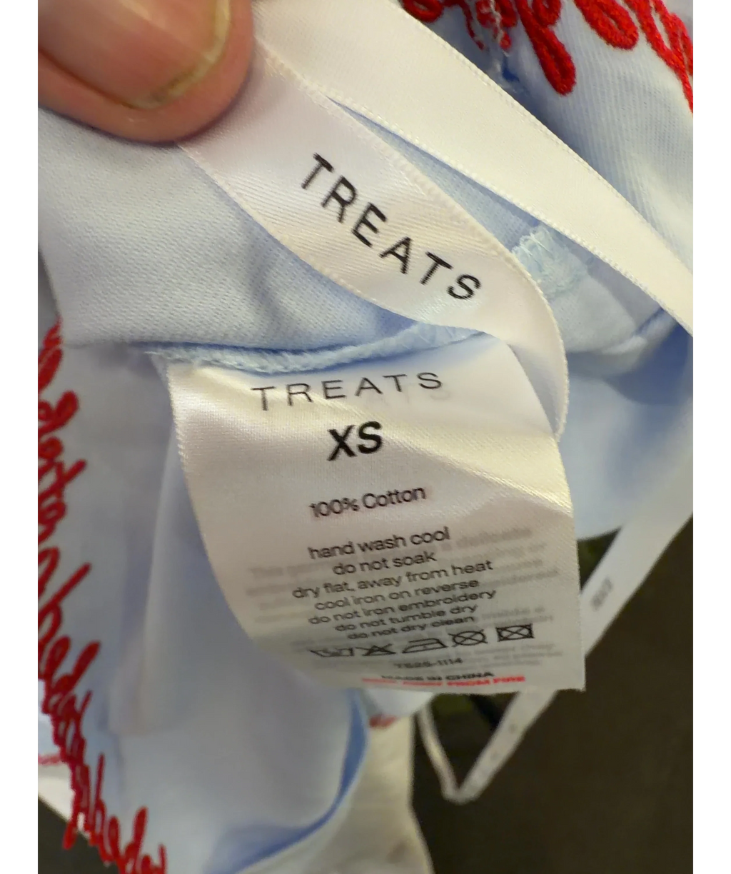 TREATS STUDIOS light blue pyjama set, size UK XS — care label