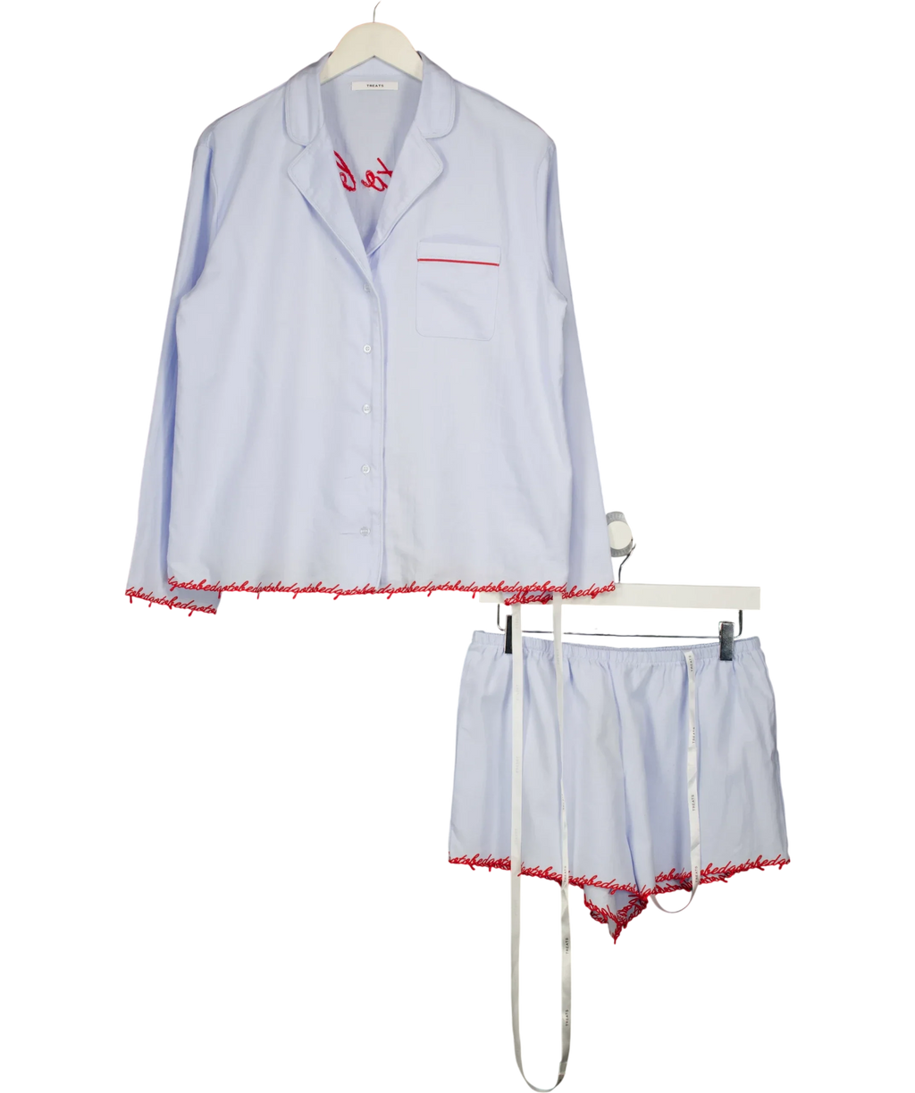 TREATS STUDIOS light blue pyjama set, size UK XS — front