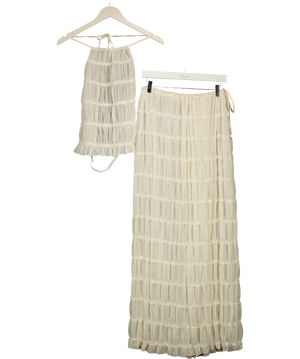 Arcina Ori Cream 2-piece  Halter top & maxi Skirt Set UK L UK S
