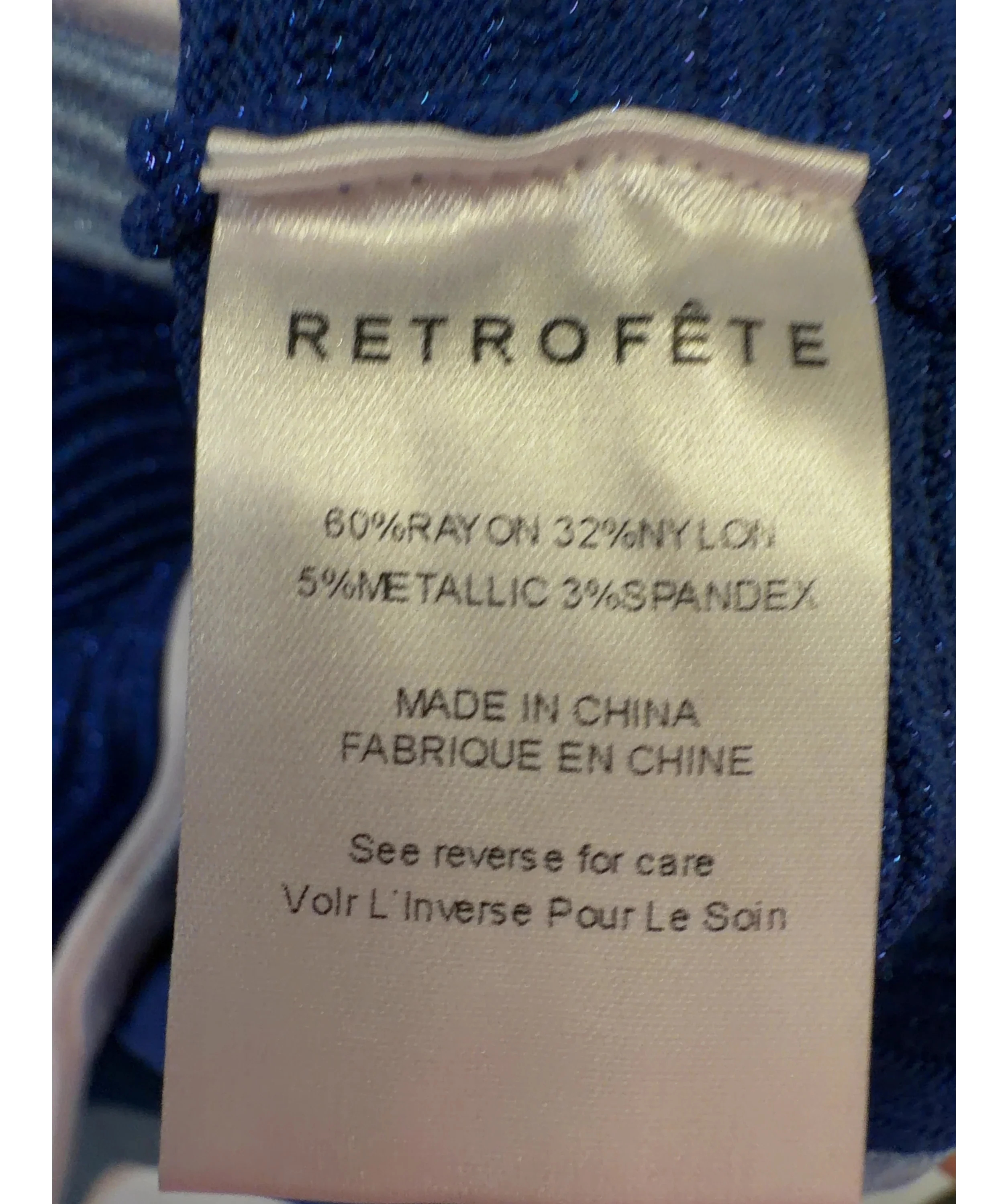 RETROFÊTE Blue Aminta Knit Set, size UK XS — label