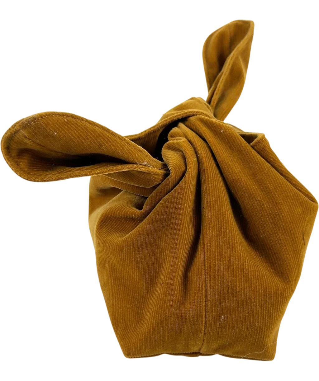 merit Brown Merit Brown Corduroy Knotted Handle Handbag — back