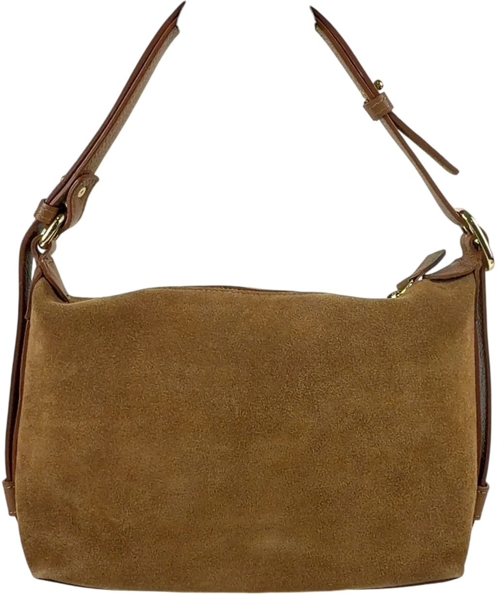 Marella Beige Suede Shoulder Bag — Back