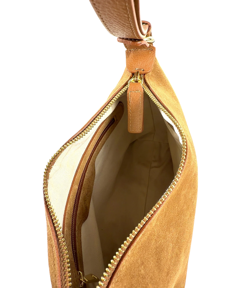 Marella Beige Suede Shoulder Bag — Interior