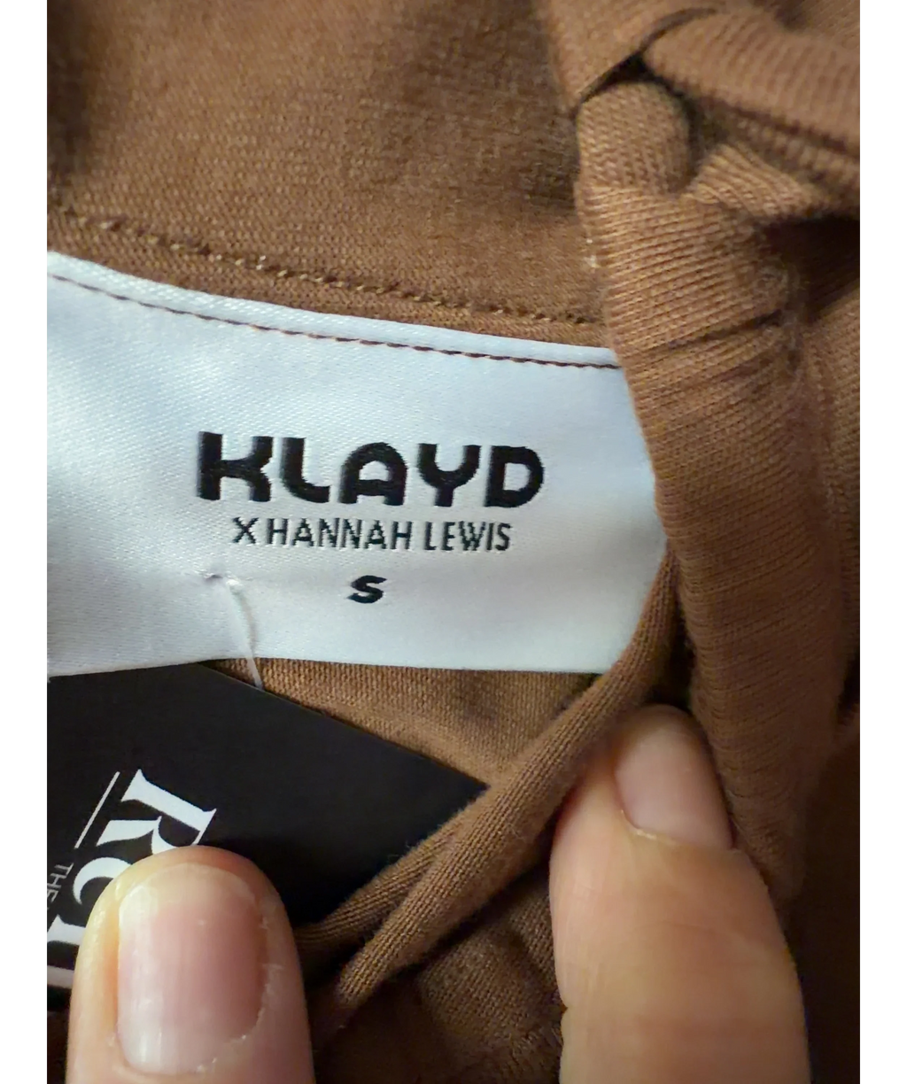 KLAYD Brown Relaxed Drawstring Jersey Shorts Brown, size UK S — detail