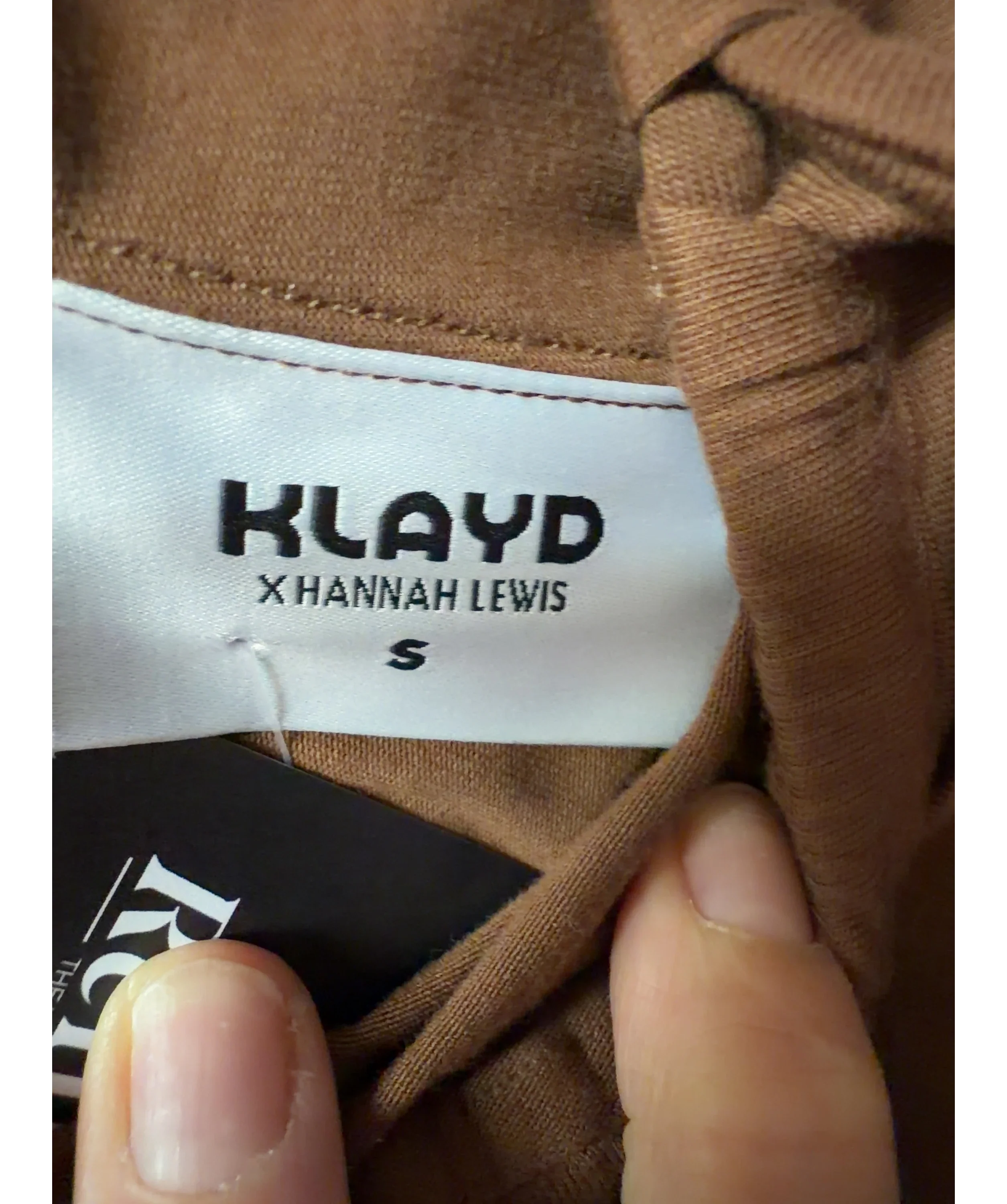 KLAYD Brown Relaxed Drawstring Jersey Shorts Brown, size UK S — detail