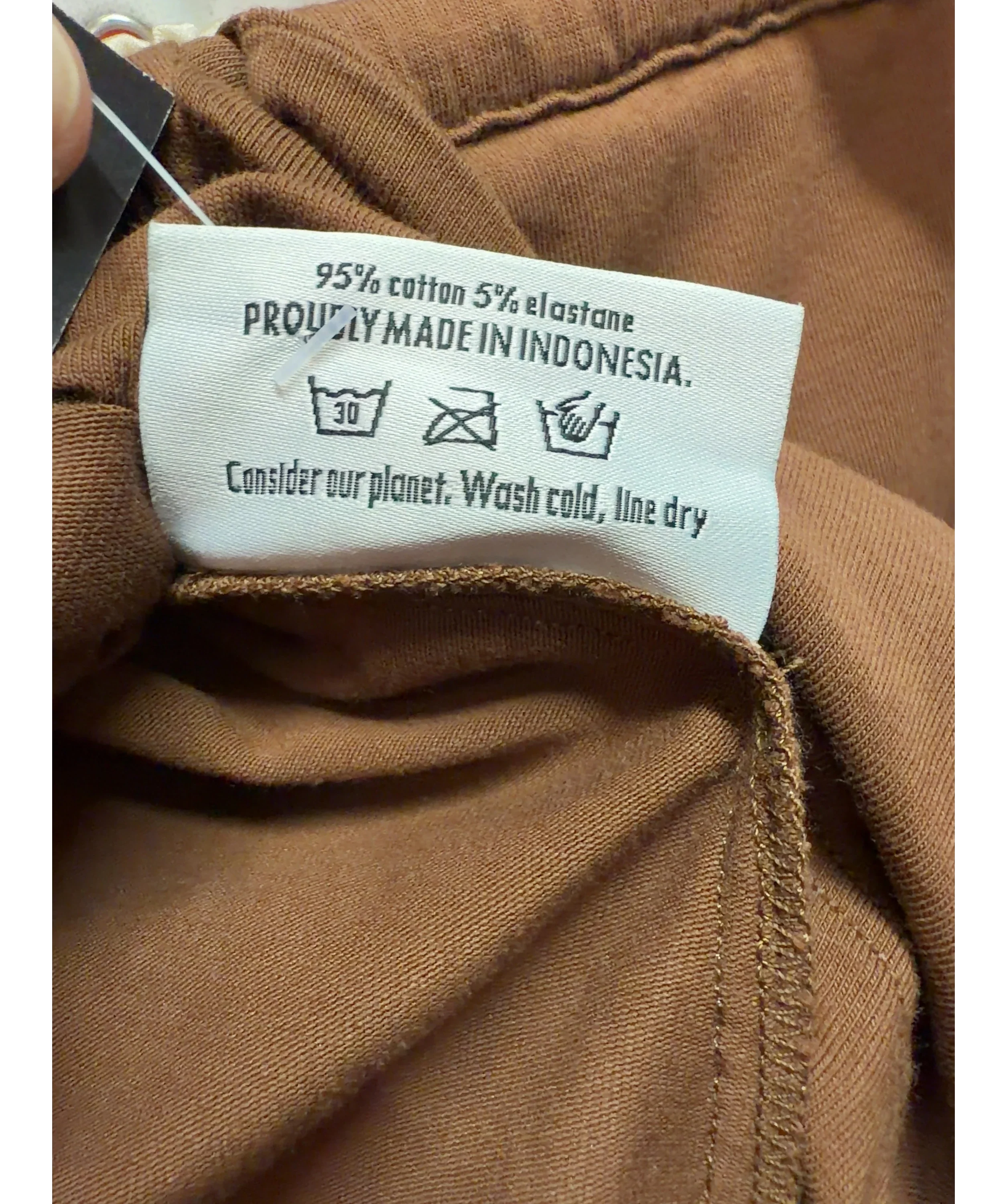 KLAYD Brown Relaxed Drawstring Jersey Shorts Brown, size UK S — label