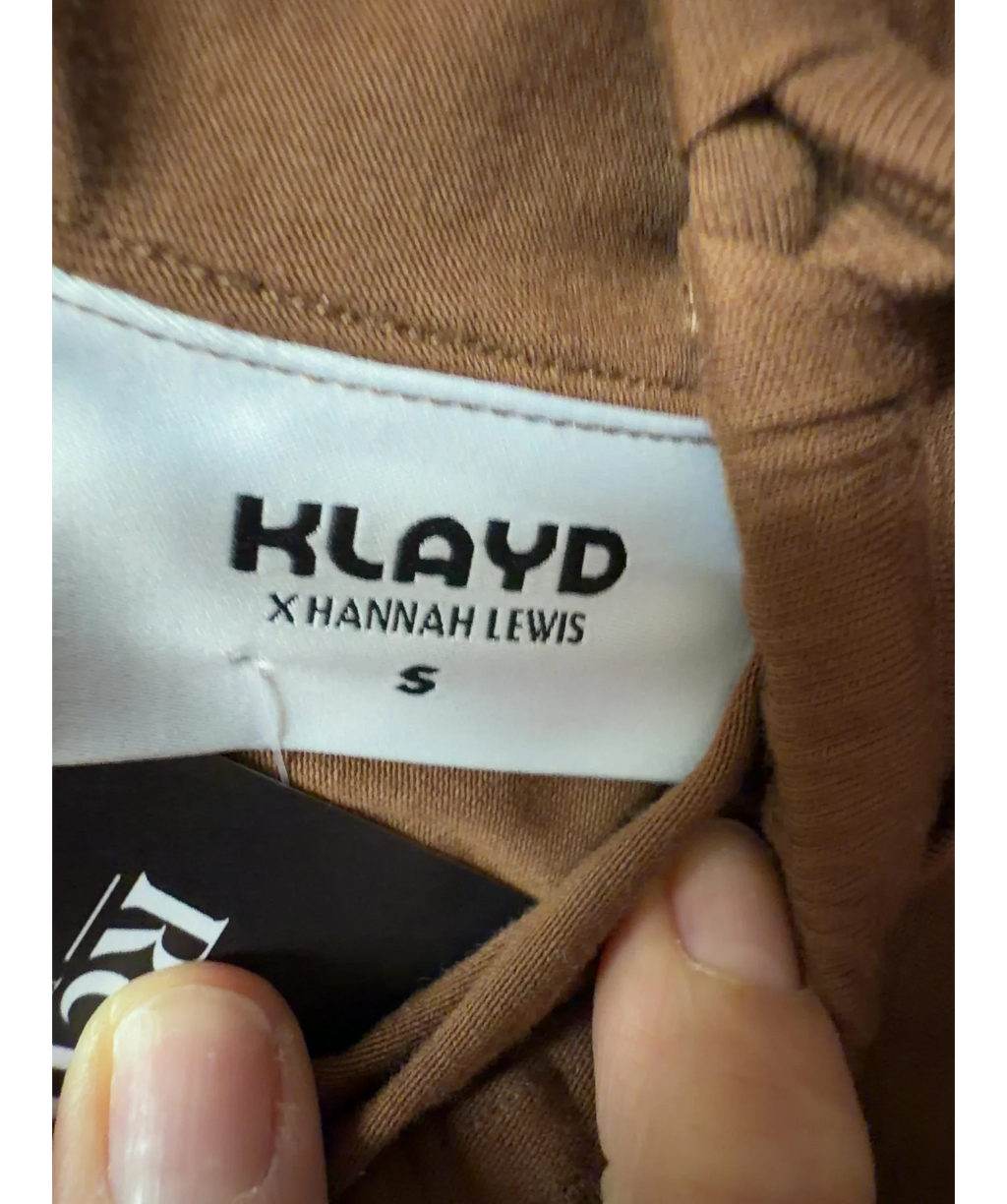 KLAYD Brown Relaxed Drawstring Jersey Shorts Brown, size UK S — care label