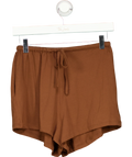 KLAYD Brown Relaxed Drawstring Jersey Shorts Brown, size UK S — front