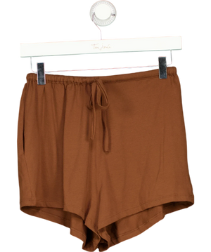 KLAYD Relaxed Drawstring Jersey Shorts Brown UK S