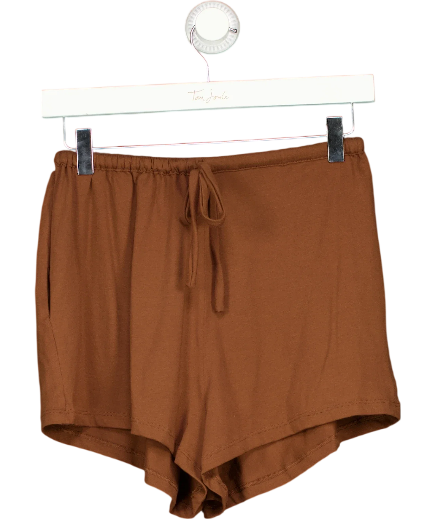 KLAYD Brown Relaxed Drawstring Jersey Shorts Brown, size UK S — front