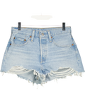 levis Blue 501 Original High Rise Denim Shorts Luxor Heat Blue W26, size W26 — front