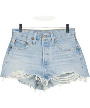 levis 501 Original High Rise Denim Shorts Luxor Heat Blue W26 W26