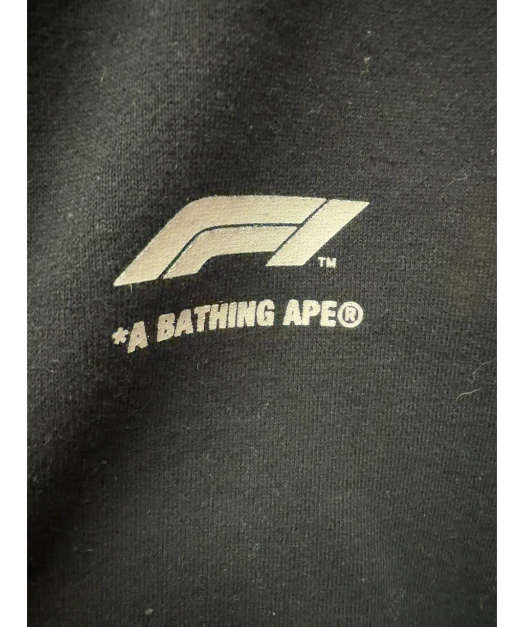 A Bathing Ape Black Formula 1 Shark Full Zip Hoodie, size UK S — detail