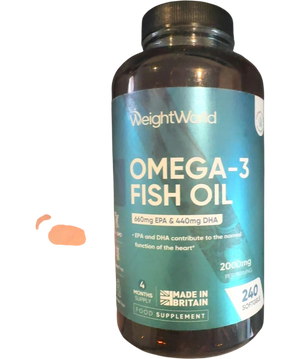 WeightWorld Omega-3 Fish Oil 2000mg 240 Softgels Supplement 321g