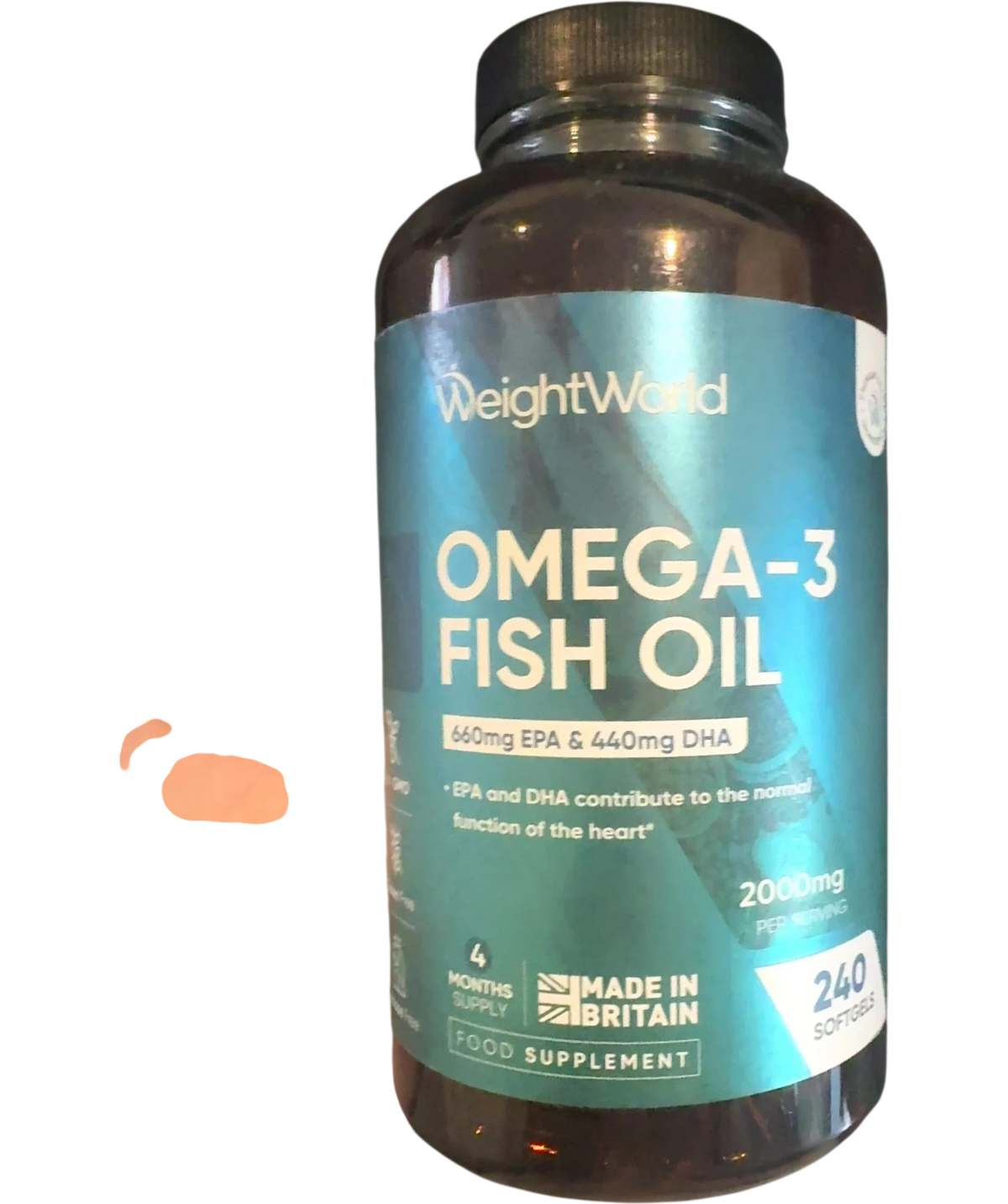 WeightWorld Omega-3 Fish Oil 2000mg 240 Softgels, size 321g — front