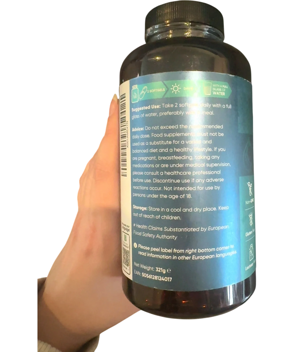 WeightWorld Omega-3 Fish Oil 2000mg 240 Softgels, size 321g — back