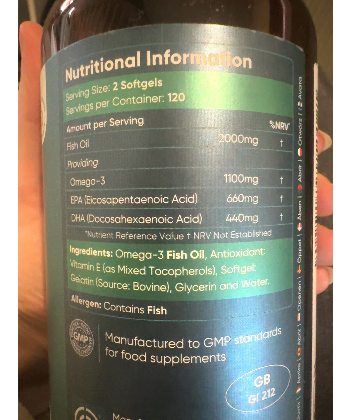 WeightWorld Omega-3 Fish Oil 2000mg 240 Softgels, size 321g — fabric detail