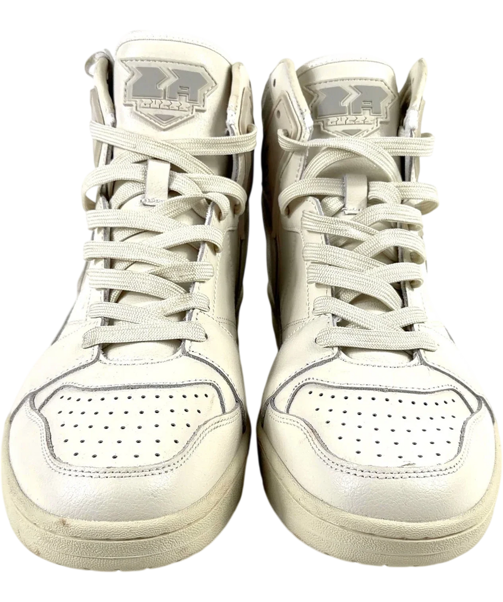 Guess Sava Mid White And Cream High Top Sneakers UK 16 — Front (both, face on)