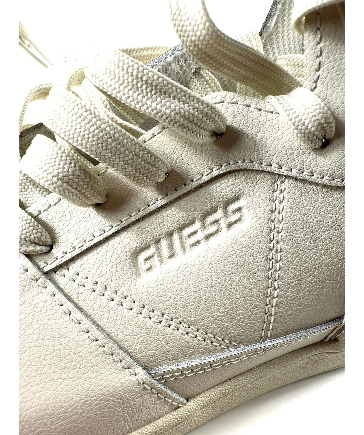 Guess Sava Mid White And Cream High Top Sneakers UK 16 — Brand