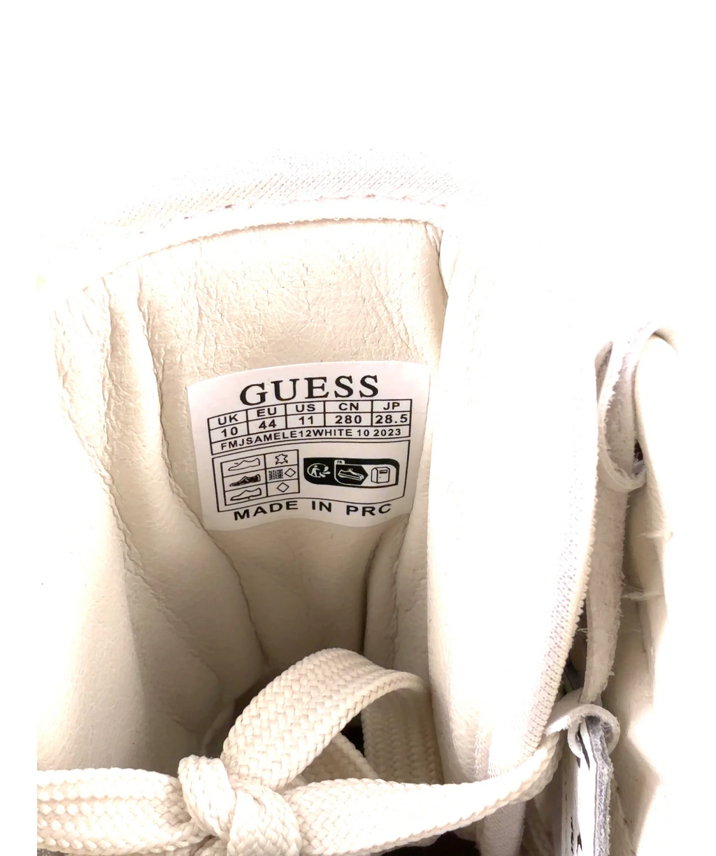 Guess Sava Mid White And Cream High Top Sneakers UK 16 — Size