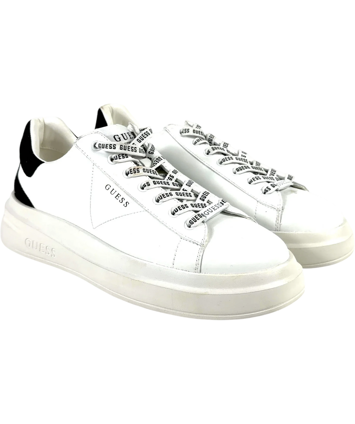 Guess White Elba Sneakers with Branded Laces, size UK 9 EU 43 👞 — front