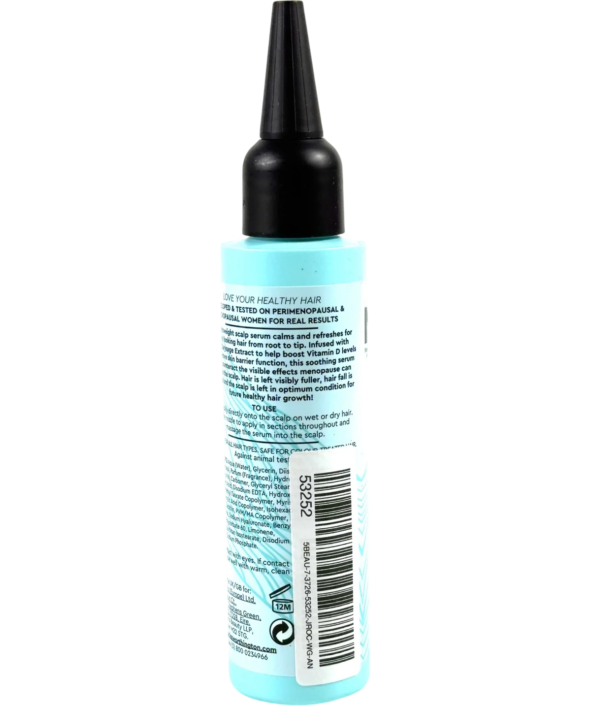 charles worthington Menoplex Healthy Scalp Serum, size 75ml — back