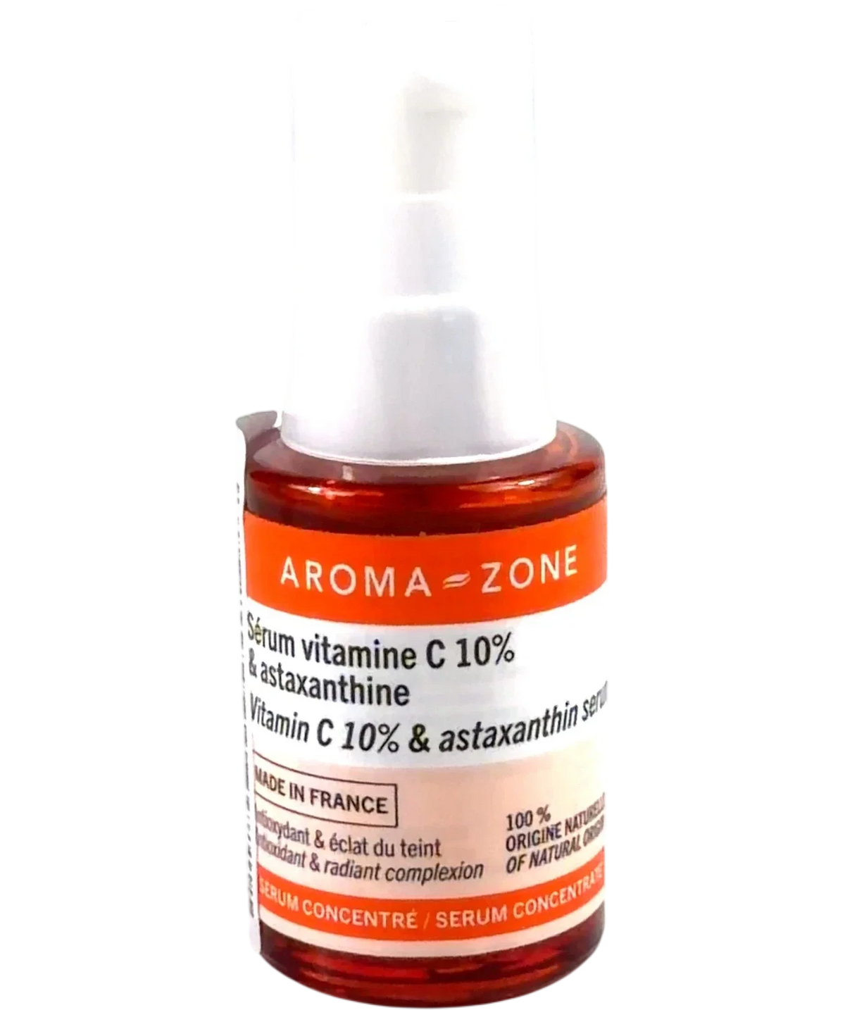 aroma zone Vitamin C 10% & Astaxanthin Serum, size 30ml — front