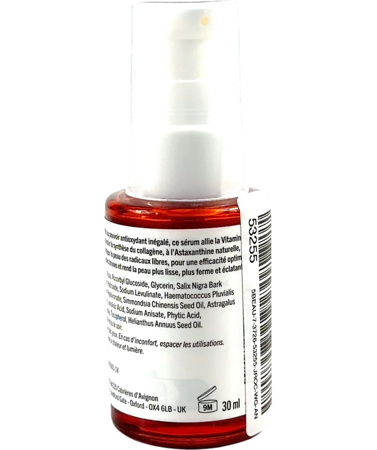 aroma zone Vitamin C 10% & Astaxanthin Serum, size 30ml — back
