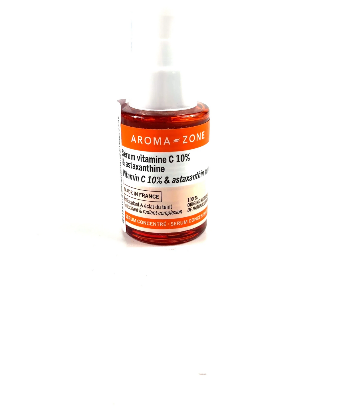 aroma zone Vitamin C 10% & Astaxanthin Serum, size 30ml — label