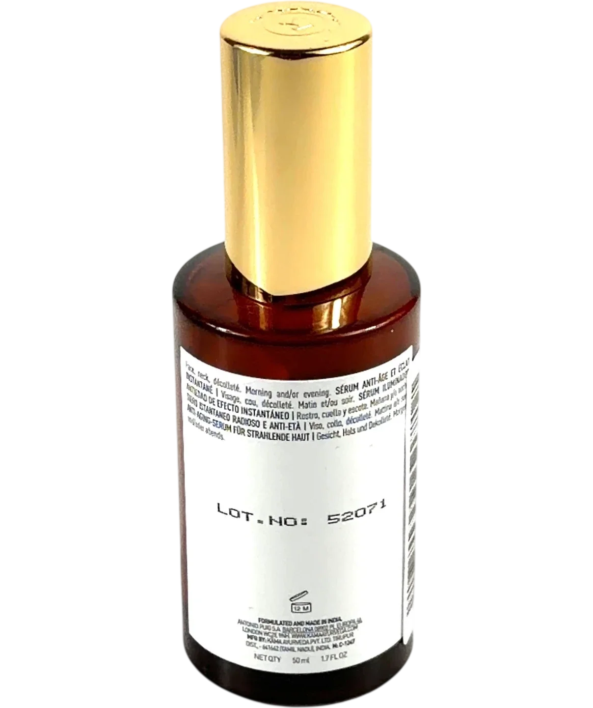 KAMA AYURVEDA Kumkumadi Silky Serum, size 50ml — back