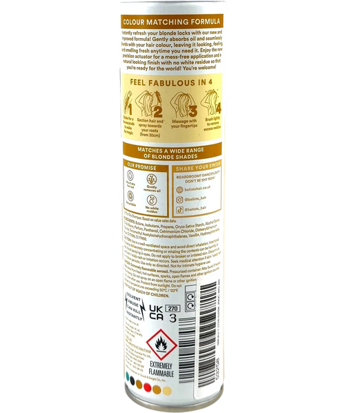 batiste Blonde Colour Dry Shampoo Blonde, size 200ml — back