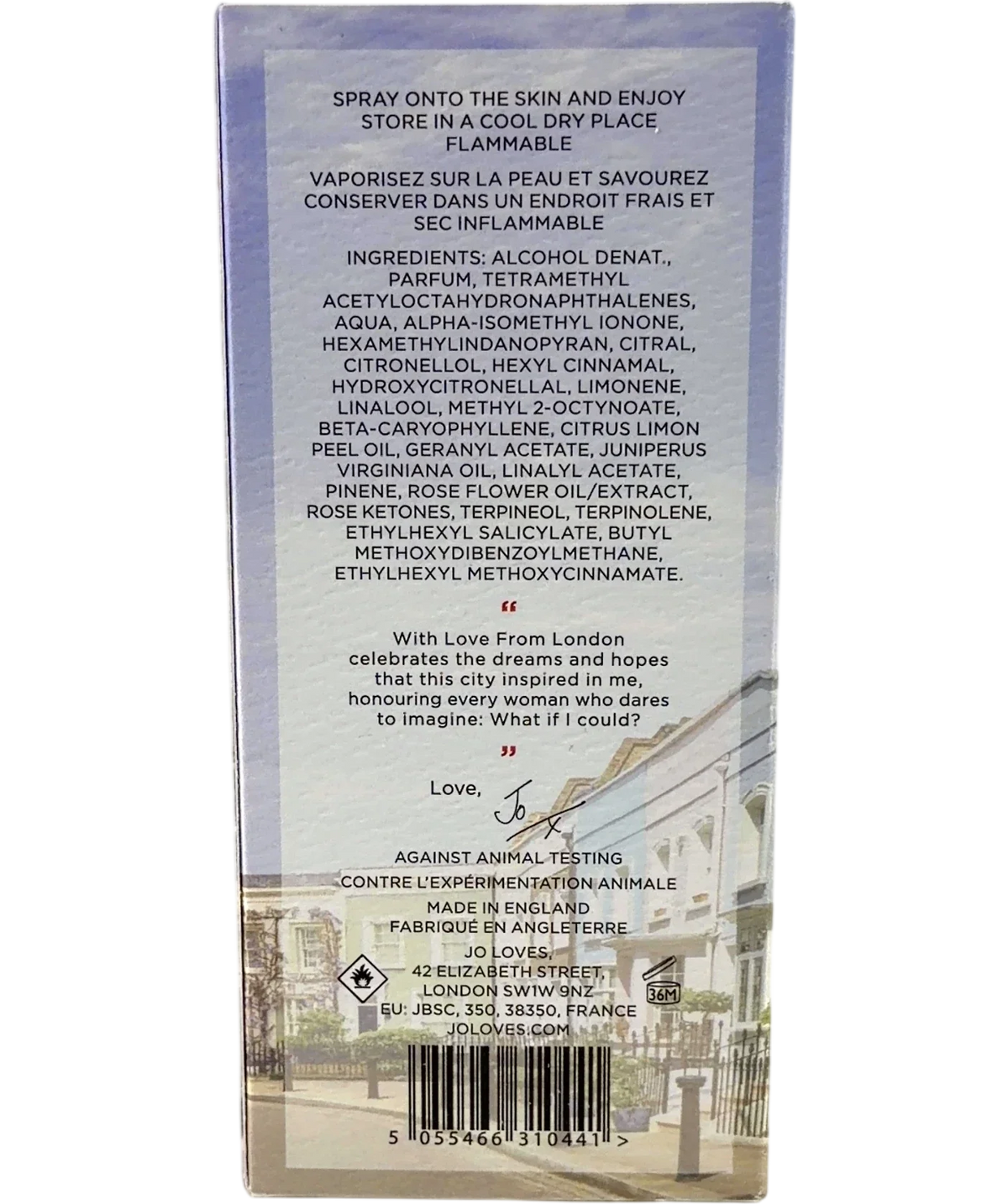 JO LOVES With Love From London A Fragrance, size 100ml — back