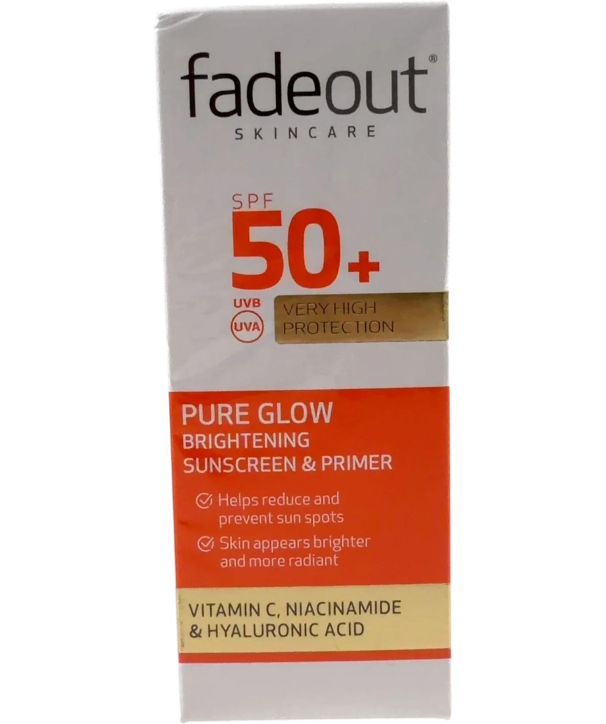 FADEOUT PURE GLOW BRIGHTENING SUNSCREEN & PRIMER, size 50ml — front