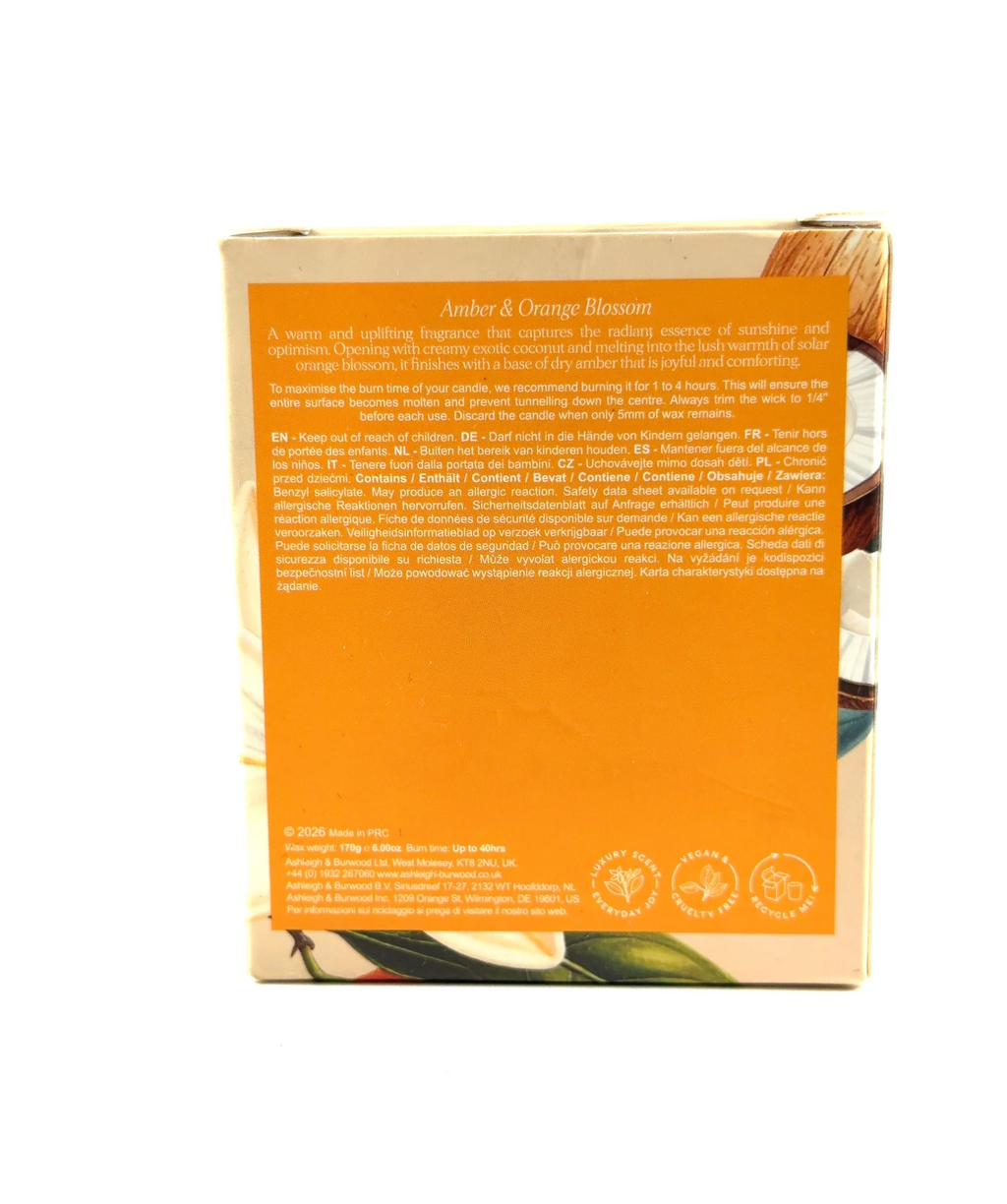 Ashleigh & Burwood Ashleigh & Burwood Amber & Orange Blossom Scented Candle 170g, size 170g — fabric detail