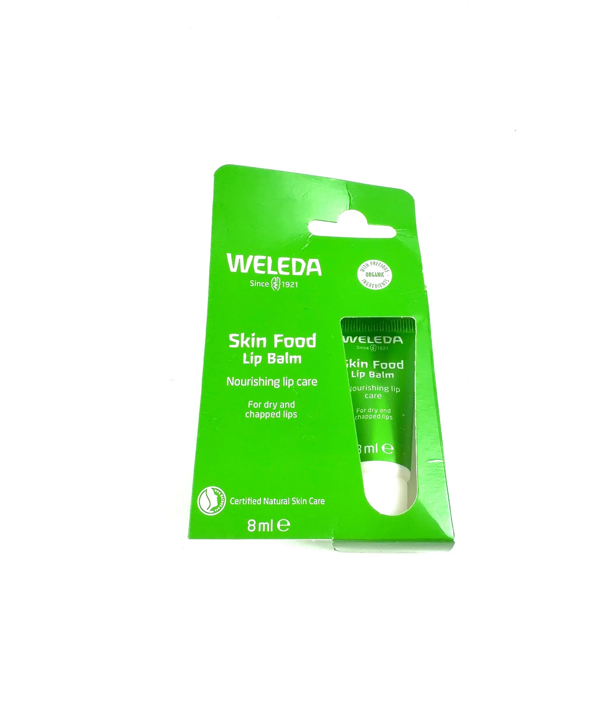 Weleda Skin Food Lip Balm, size 8ml — label