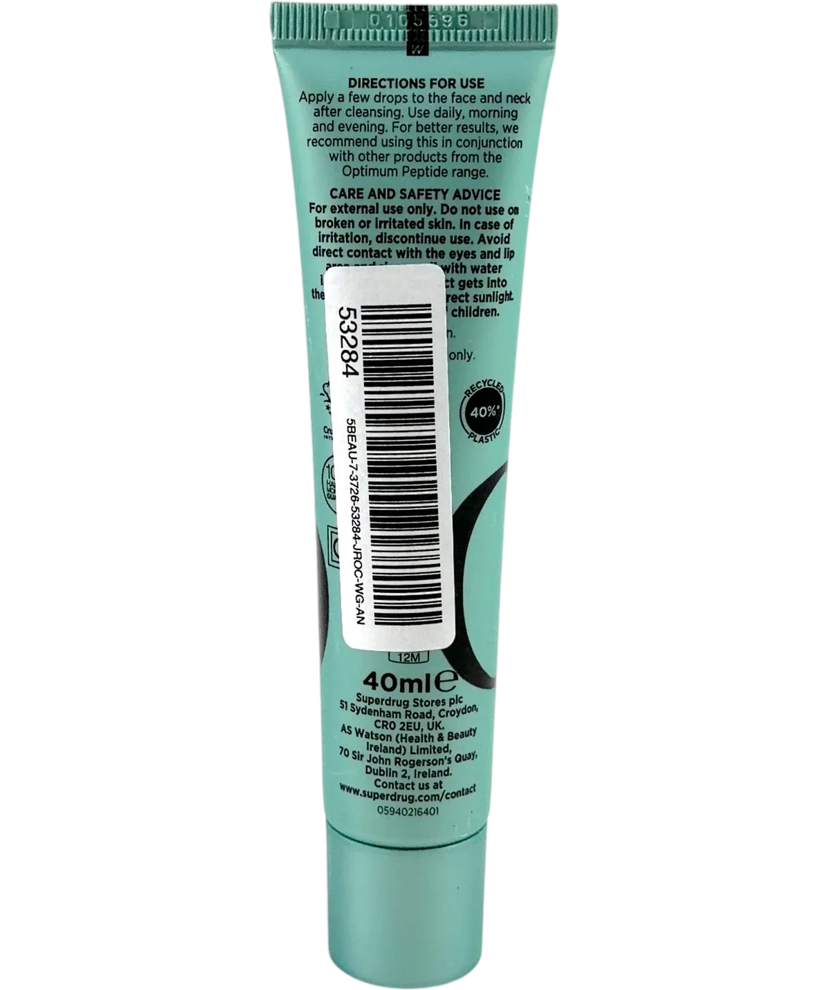 Superdrug Superdrug Optimum Peptide Facial Serum 40ml, size 40ml — back