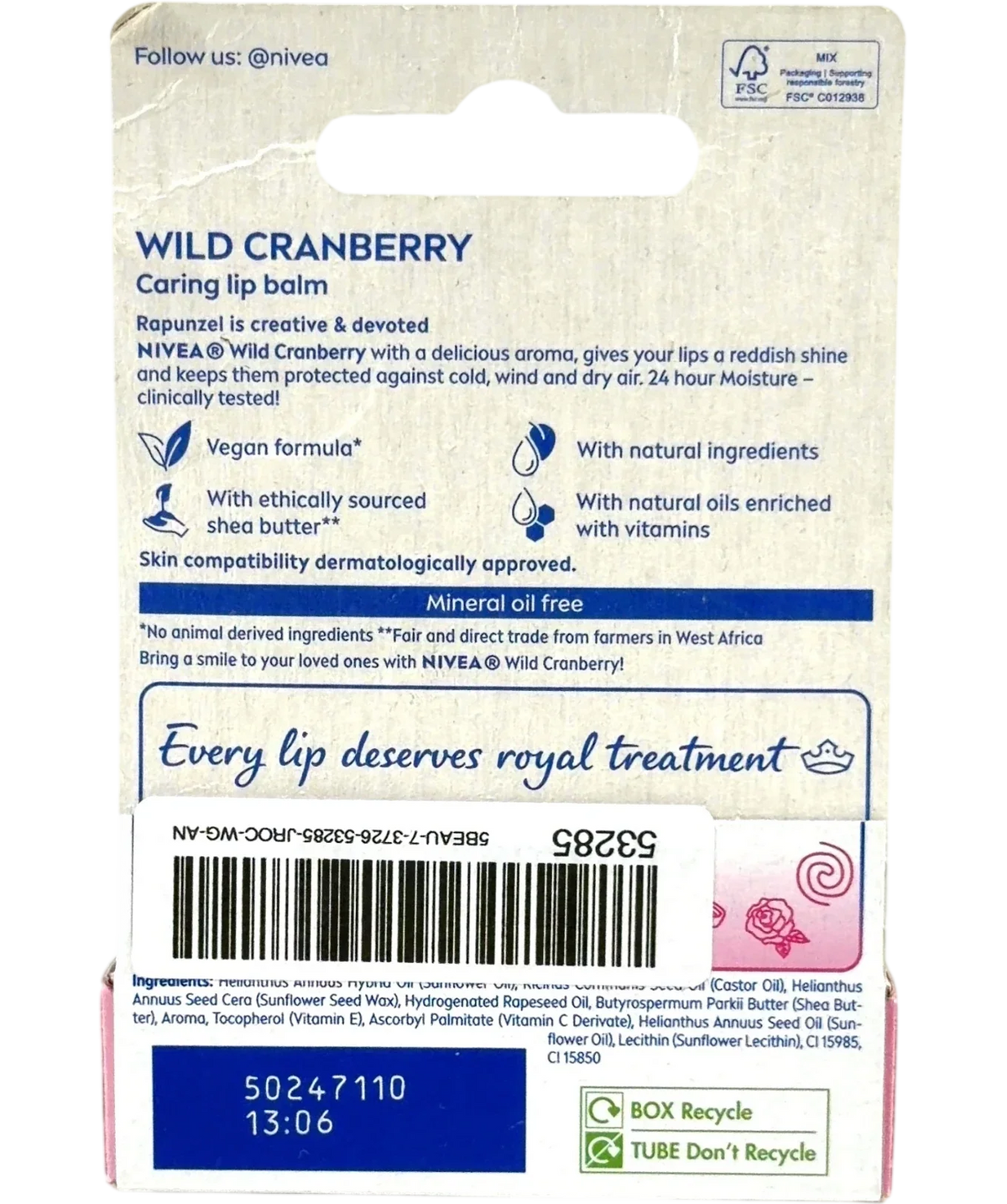 nivea Wild Cranberry Wild Cranberry, size 4.8g — back
