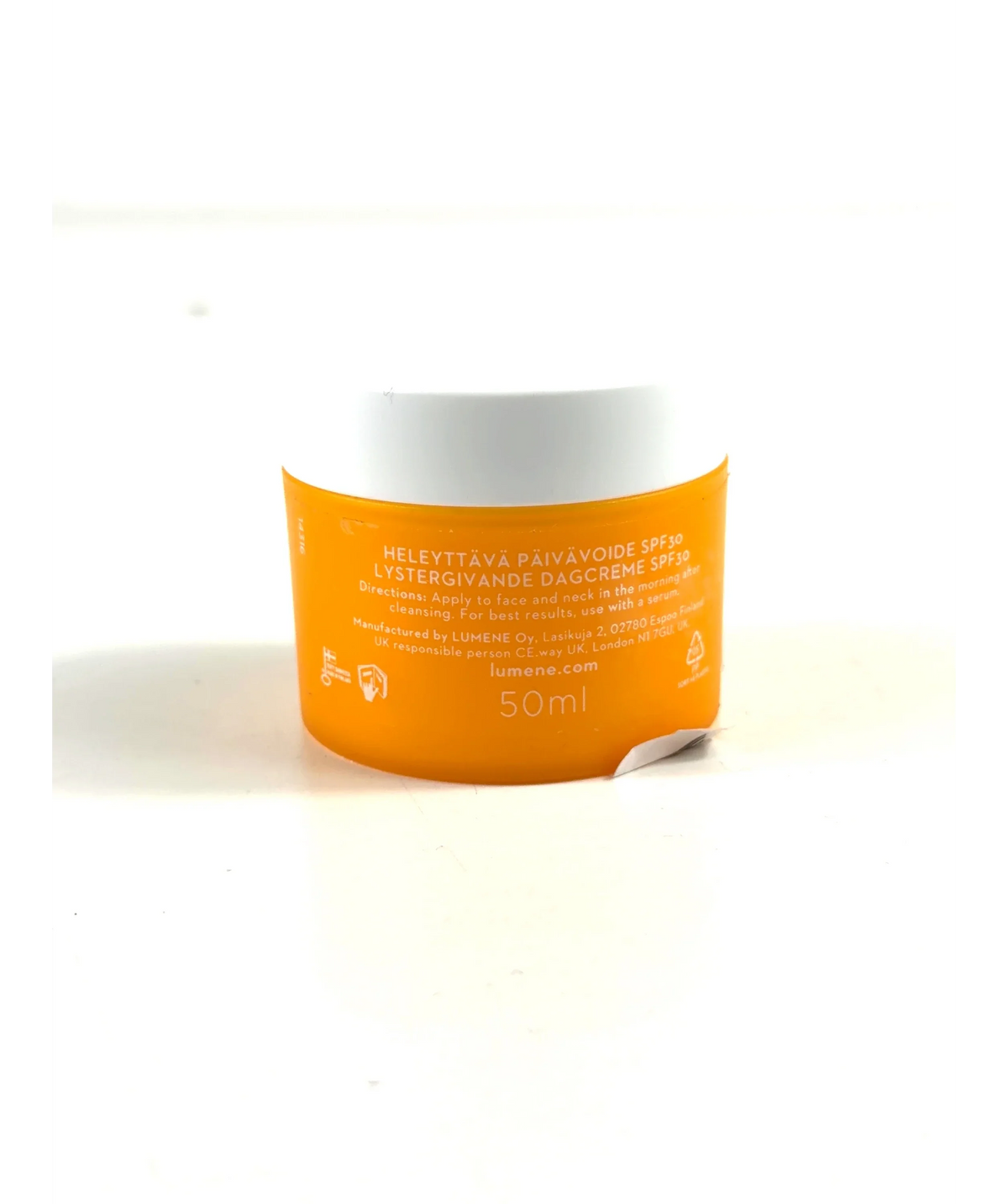 Lumene Nordic-C [Valo] Glow Cream SPF30 50ml, size 50ml — care label