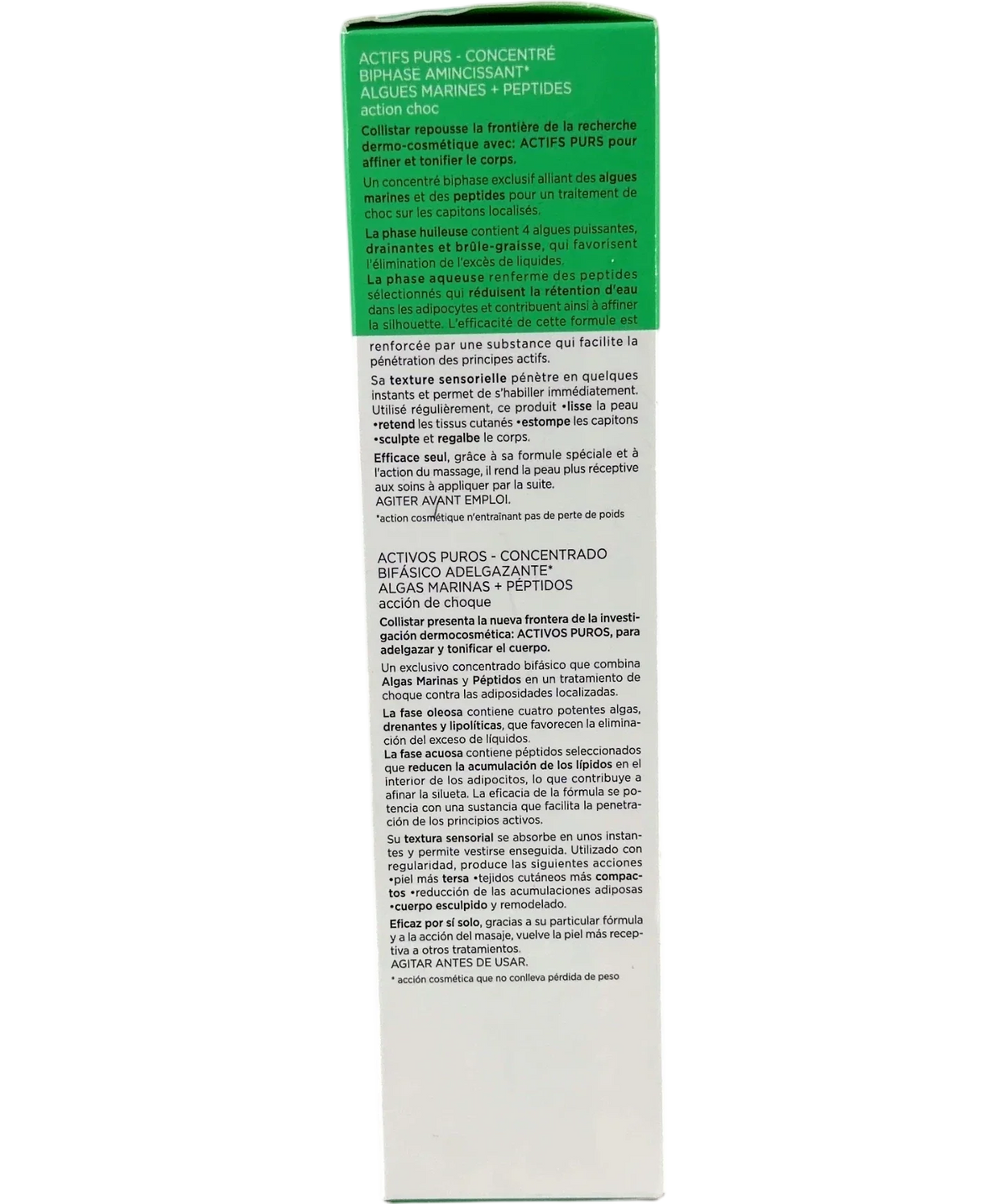 Collistar Marine Algae and Peptides Two Phase Sculpting Concentrate, size 200ml — back