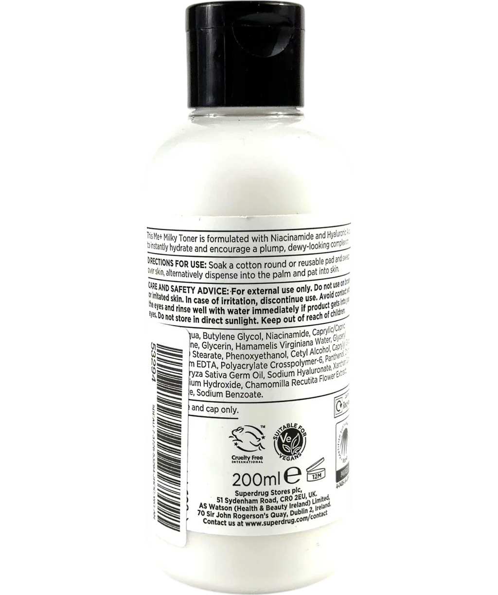 Superdrug Superdrug Me+ Milky Toner 200ml, size 200ml — back