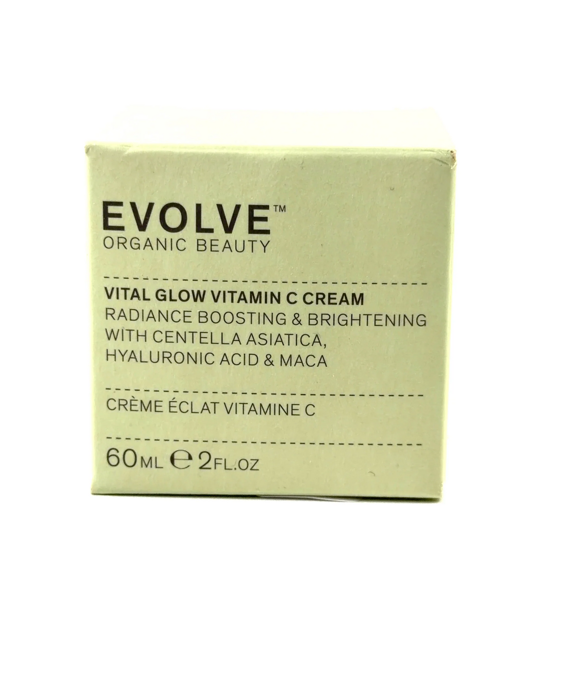 Evolve Vital Glow Vitamin C Cream, size 60ml — label