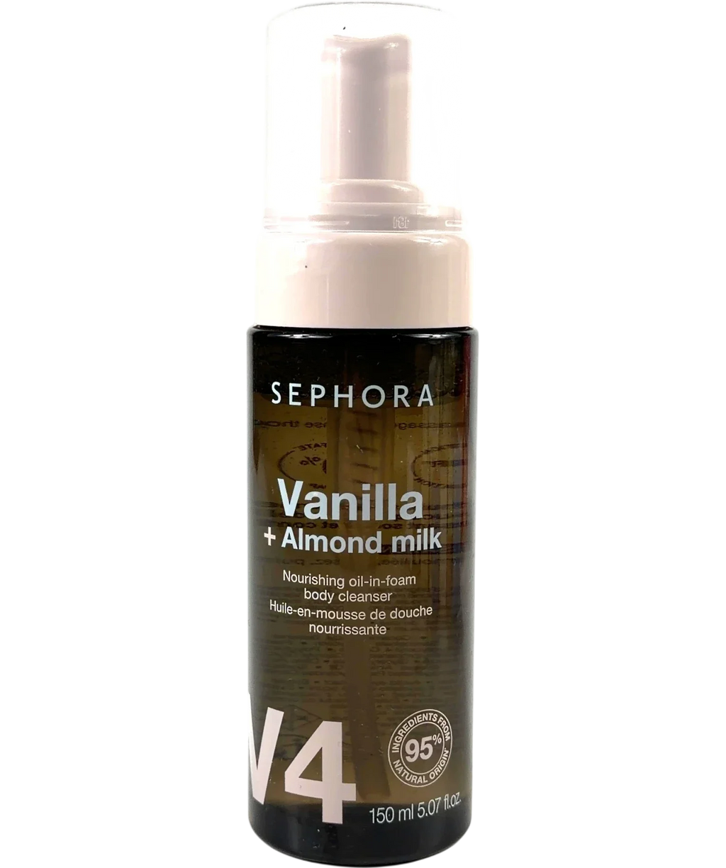 sephora Sephora Collection V4 Vanilla + Almond Milk Oil-in-Foam Body Cleanser 150ml, size 150ml — front