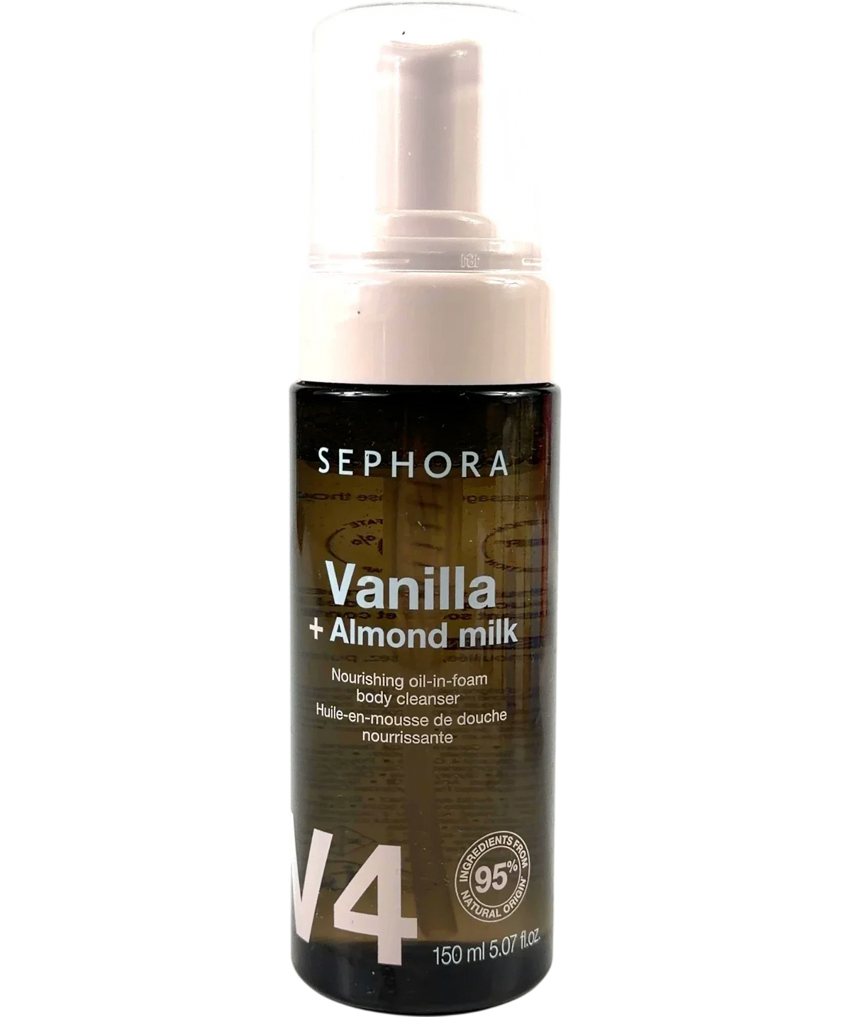 sephora Sephora Collection V4 Vanilla + Almond Milk Oil-in-Foam Body Cleanser 150ml, size 150ml — front