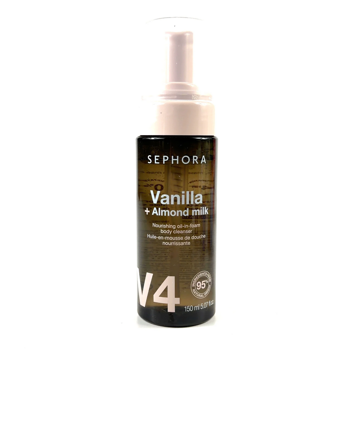 sephora Sephora Collection V4 Vanilla + Almond Milk Oil-in-Foam Body Cleanser 150ml, size 150ml — label