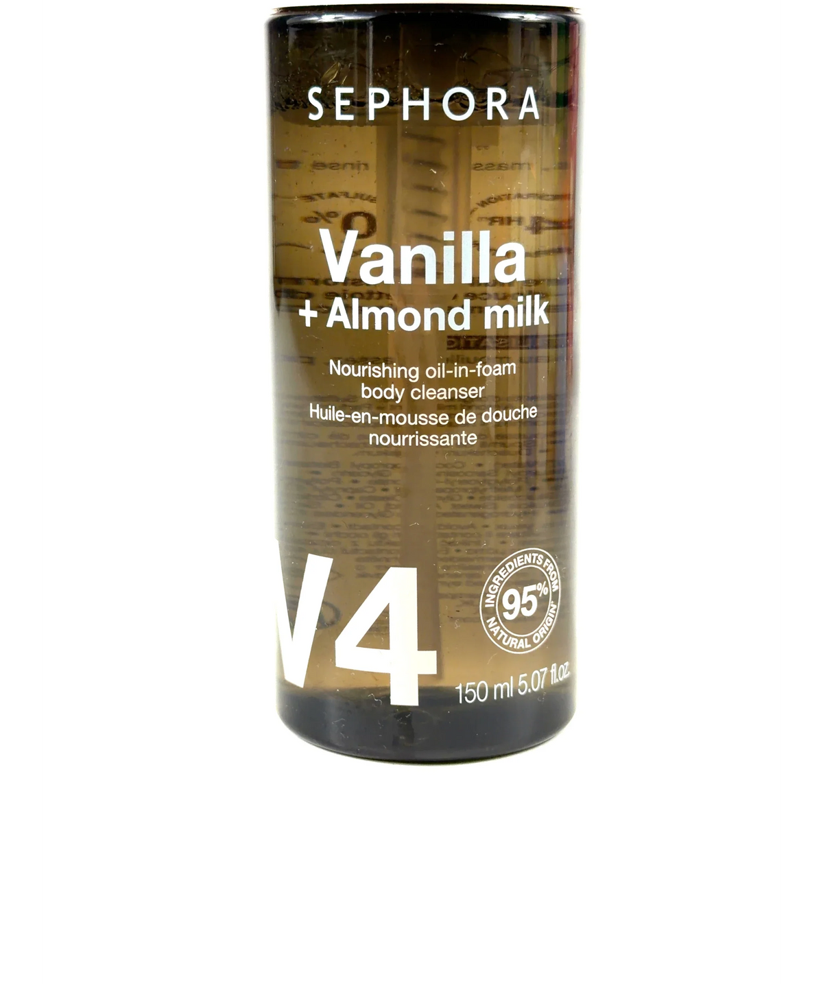 sephora Sephora Collection V4 Vanilla + Almond Milk Oil-in-Foam Body Cleanser 150ml, size 150ml — care label